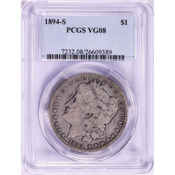 1894-S $1 Morgan Silver Dollar Coin PCGS VG08