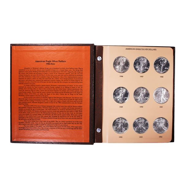 Set of 1986-2021 $1 American Silver Eagle Coins in Dansco Book