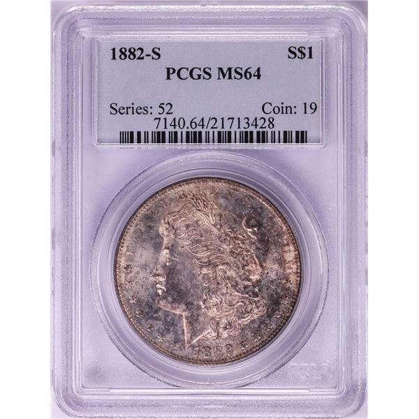 1882-S $1 Morgan Silver Dollar Coin PCGS MS64