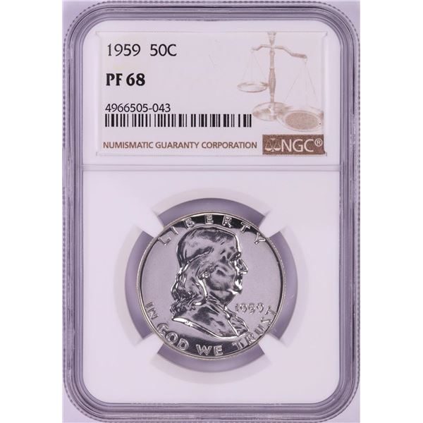 1959 Proof Franklin Half Dollar Coin NGC PF68