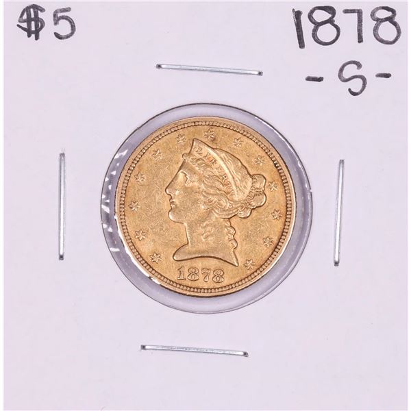 1878-S $5 Liberty Head Half Eagle Gold Coin