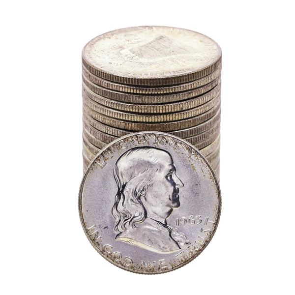 Roll of (20) Brilliant Uncirculated 1963 Franklin Half Dollar Coins