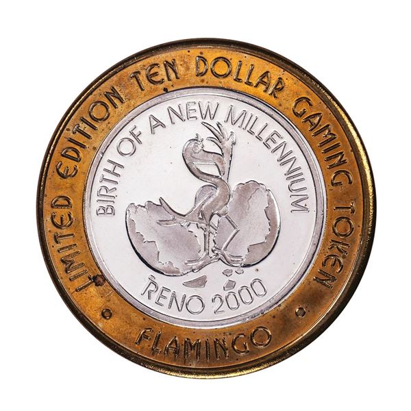 .999 Fine Silver Flamingo Reno, Nevada $10 Limited Edition Gaming Token