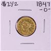 Image 1 : 1847-O $2 1/2 Liberty Head Quarter Eagle Gold Coin