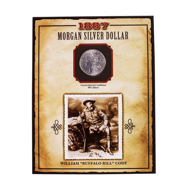 1887 $1 Morgan Silver Dollar Coin William Buffalo Bill Cody Legends of the Wild West