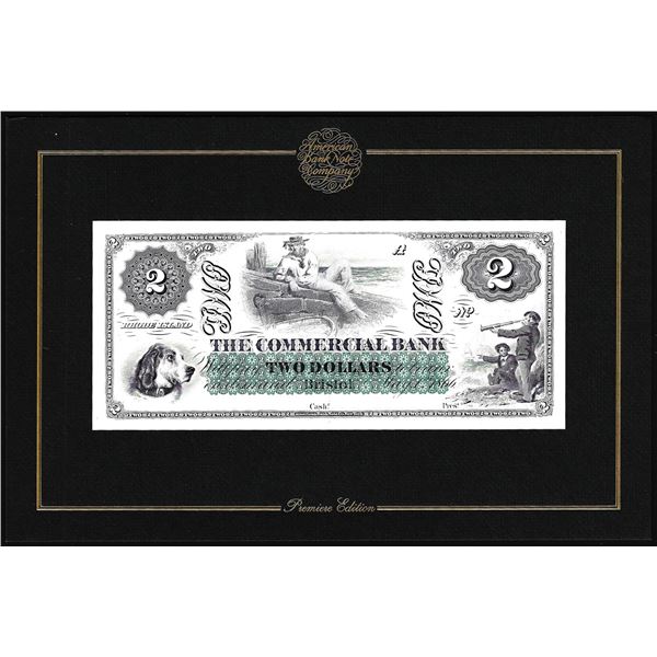 1994 American Bank Note Company Intaglio Print Commercial Bank Bristol, RI