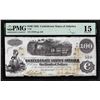Image 1 : 1862 $100 Confederate States of America Note T-39 PMG Choice Fine 15