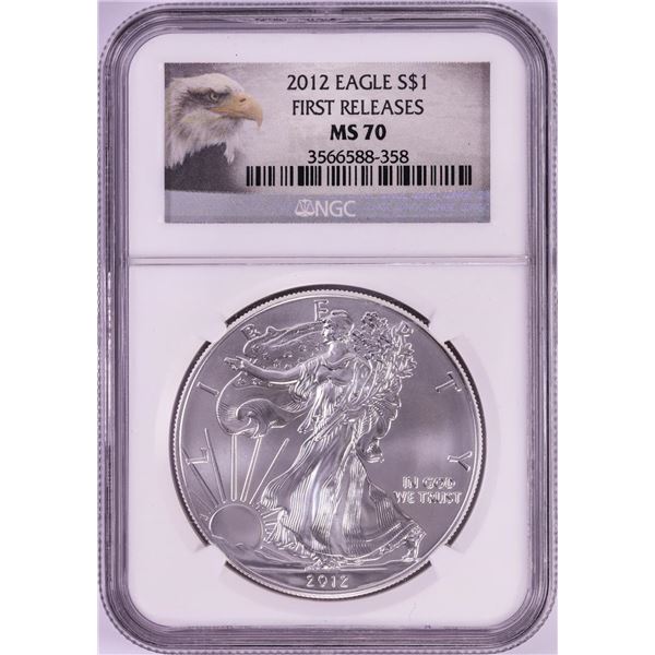 2012 $1 American Silver Eagle Coin NGC MS70 First Releases