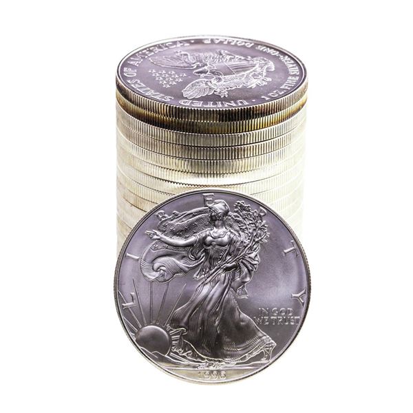 Roll of (20) Brilliant Uncirculated 1996 $1 American Silver Eagle Coins