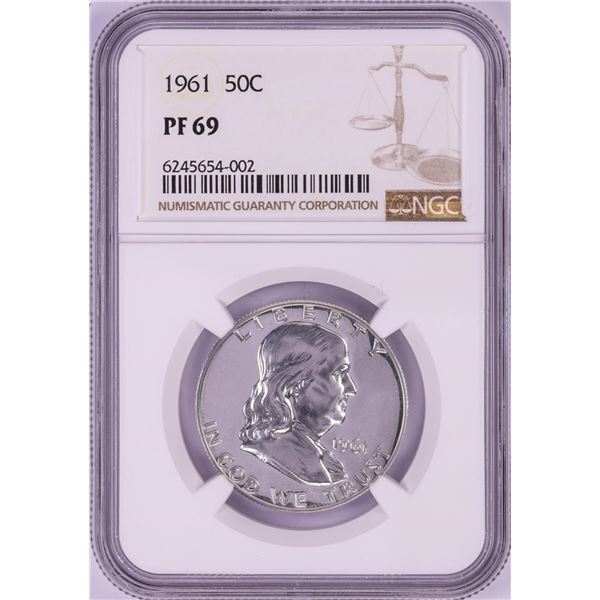 1961 Proof Franklin Half Dollar Coin NGC PF69
