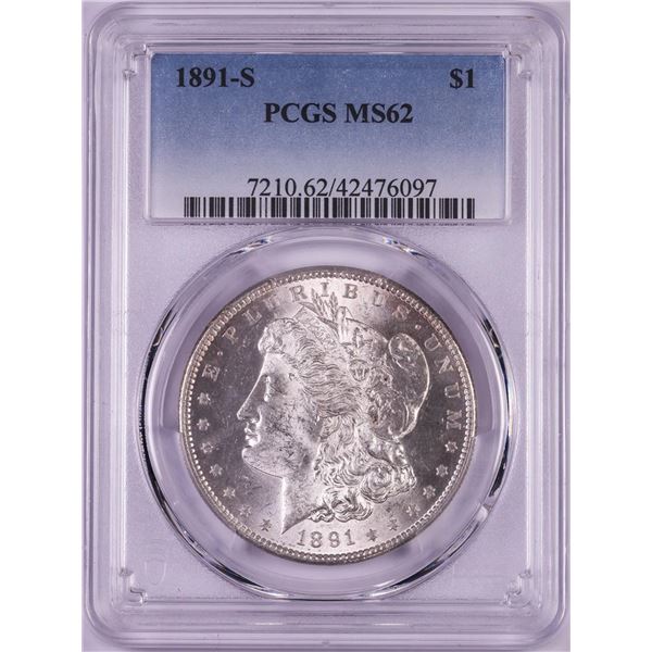 1891-S $1 Morgan Silver Dollar Coin PCGS MS62