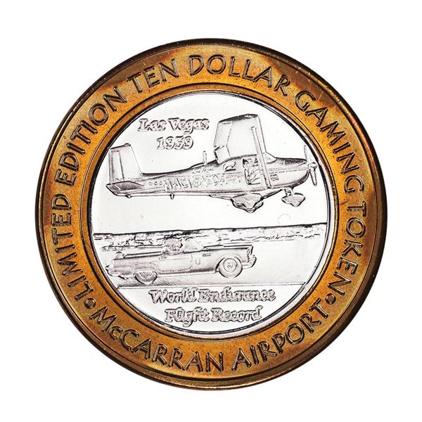 .999 Silver McCarran International Airport $10 Casino Limited Edition Gaming Token