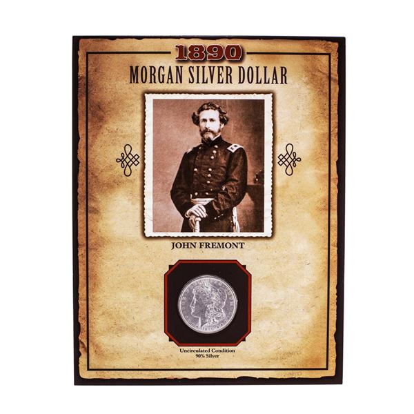 1890 $1 Morgan Silver Dollar Coin John Fremont Legends of the Wild West