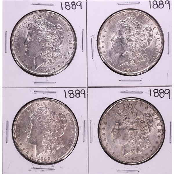 Lot of (4) 1889 $1 Morgan Silver Dollar Coins