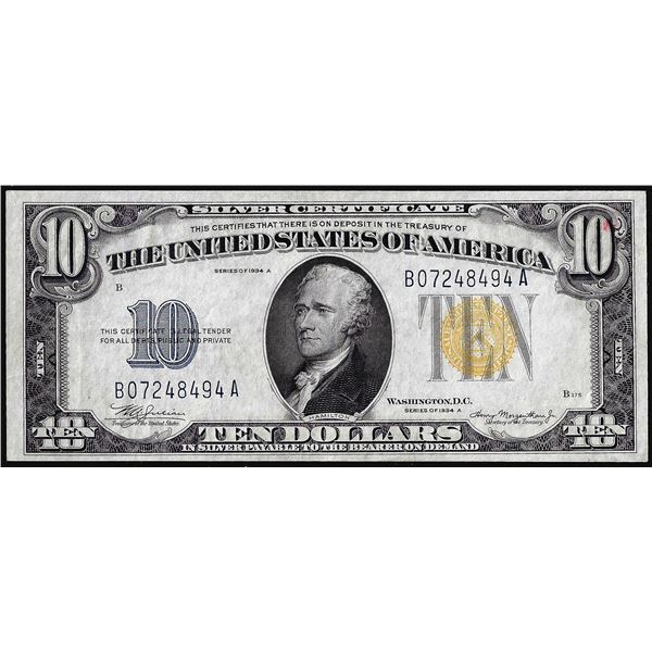 1934A $10 North Africa WWII Emergency Issue Silver Certificate Note