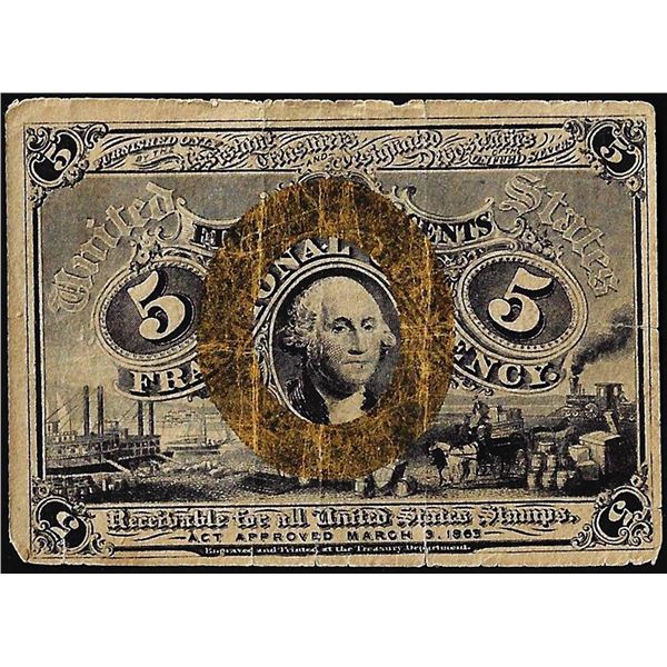March 3, 1863 Second Issue Five Cents Fractional Currency Note