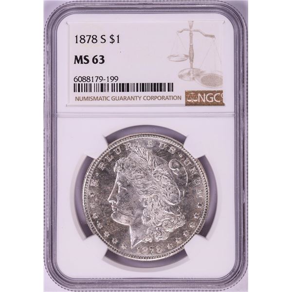 1878-S $1 Morgan Silver Dollar Coin NGC MS63