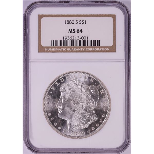 1880-S $1 Morgan Silver Dollar Coin NGC MS64