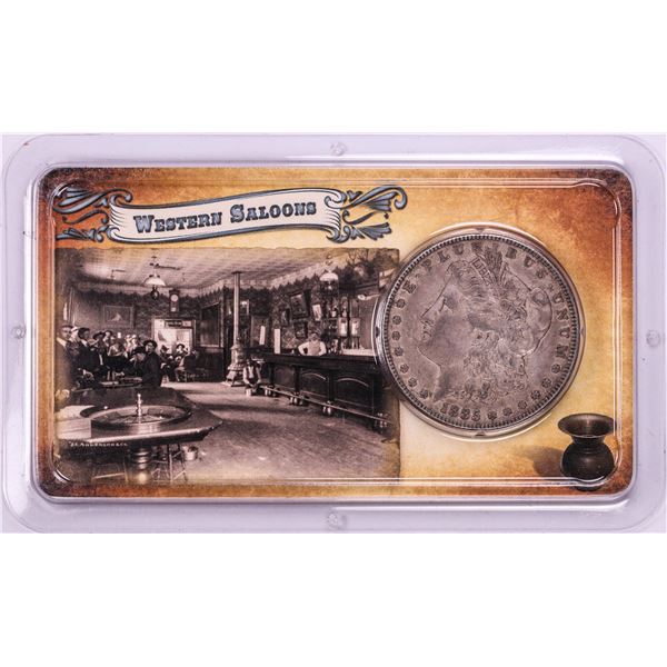 1885 $1 Morgan Silver Dollar Coin Western Saloons Tribute to the Wild West
