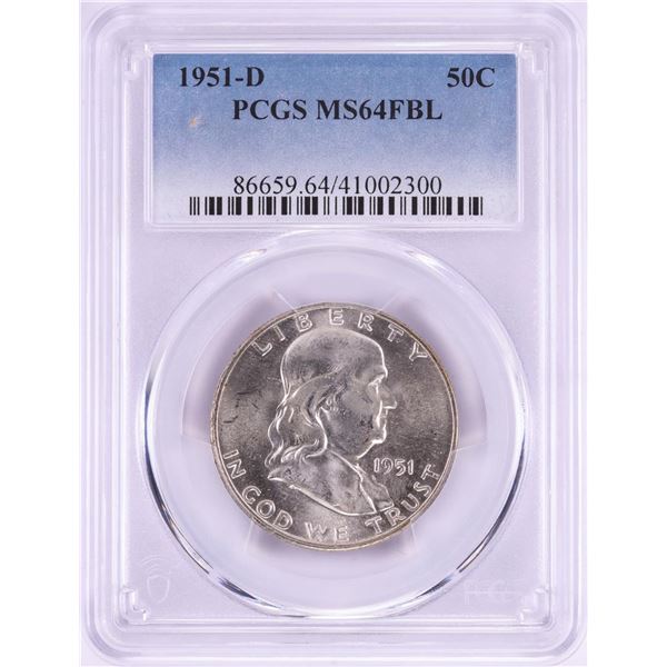 1951-D Franklin Half Dollar Coin PCGS MS64FBL