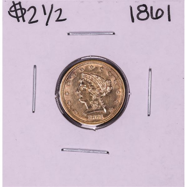 1861 New Reverse $2 1/2 Liberty Head Quarter Eagle Gold Coin