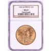 Image 1 : 1908 No Motto $20 St. Gaudens Double Eagle Gold Coin NGC MS63