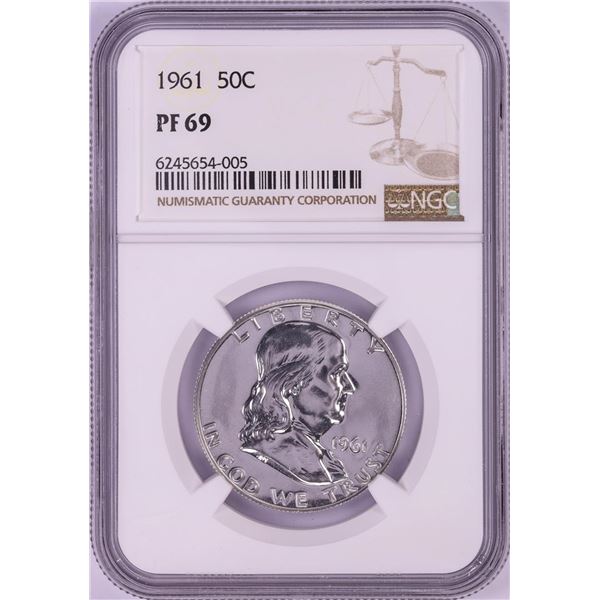 1961 Proof Franklin Half Dollar Coin NGC PF69