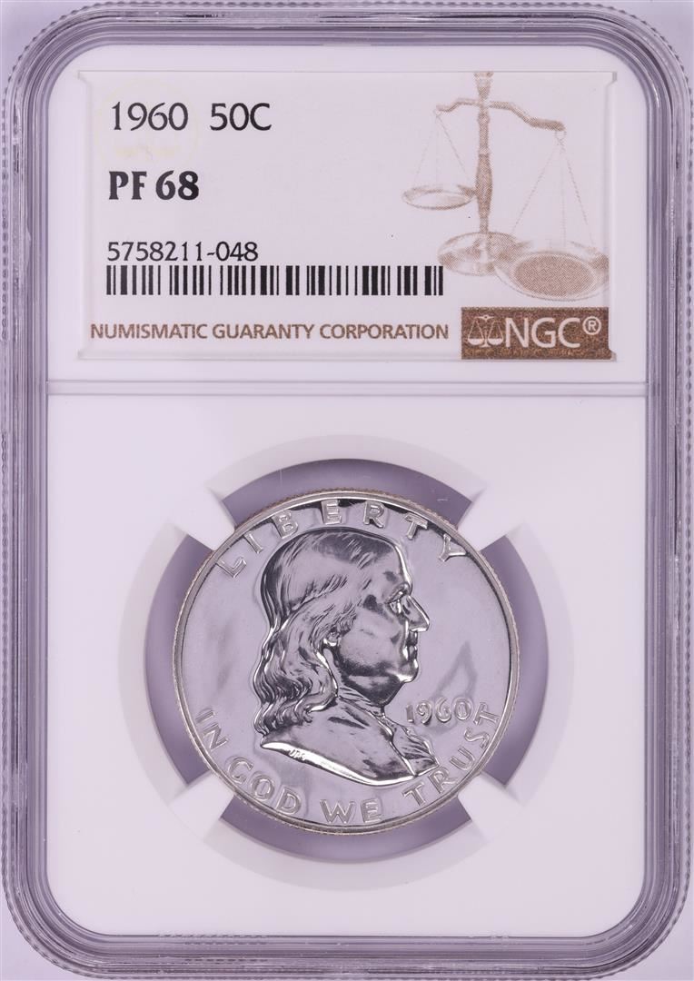 1960 Proof Franklin Half Dollar Coin NGC PF68