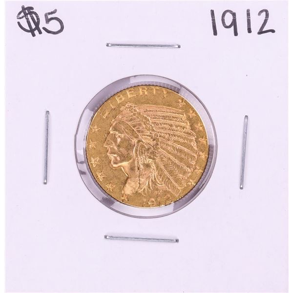 1912 $5 Indian Head Half Eagle Gold Coin