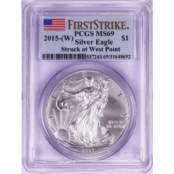2015-(W) $1 American Silver Eagle Coin PCGS MS69 First Strike