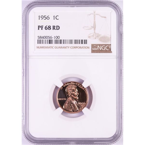 1956 Proof Lincoln Wheat Cent Coin NGC PF68RD
