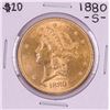 Image 1 : 1880-S $20 Liberty Head Double Eagle Gold Coin