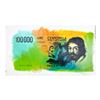 Image 1 : Steve Kaufman (1960-2010) "Old Italan Lire Centomila" Original Mixed Media On Canvas