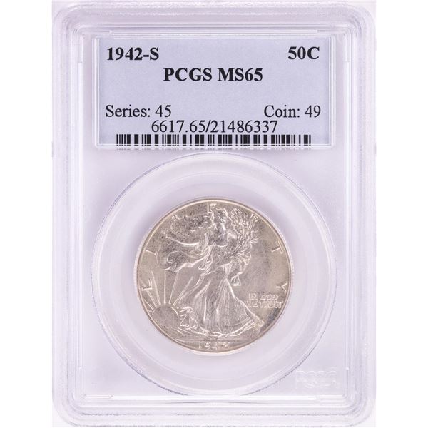 1942-S Walking Liberty Half Dollar Coin PCGS MS65