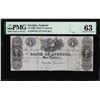 Image 1 : 1860's $4 Bank of Augusta Georgia Obsolete Note PMG Choice Uncirculated 63