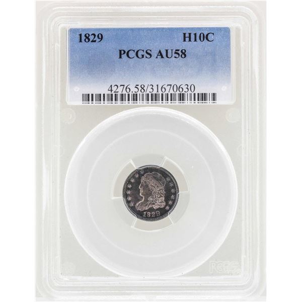 1829 Capped Bust Half Dime Coin PCGS AU58