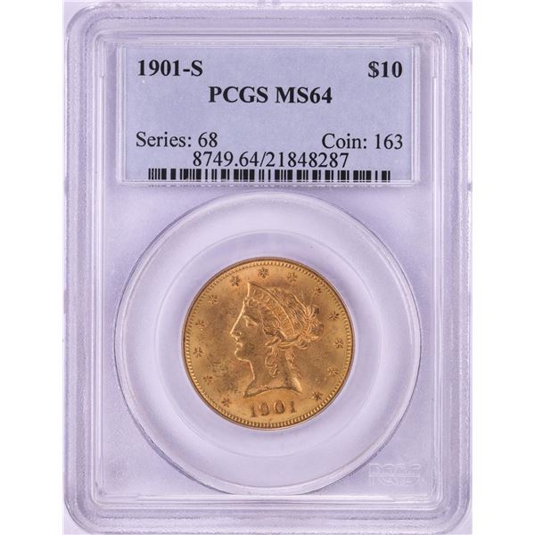 1901-S $10 Liberty Head Eagle Gold Coin PCGS MS64