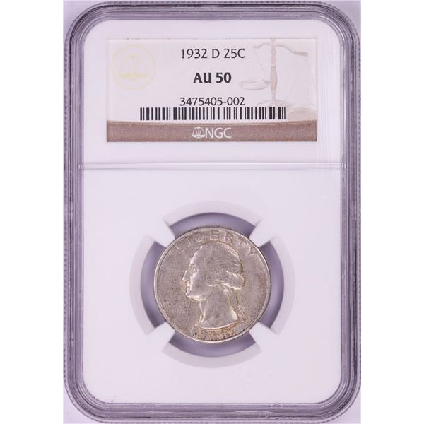 1932-D Washington Quarter Coin NGC AU50