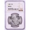 Image 1 : 1885 $1 Morgan Silver Dollar Coin NGC MS65