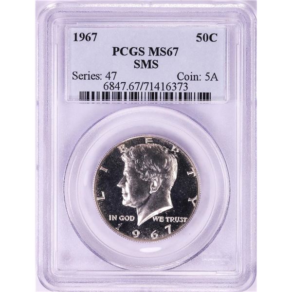 1967 SMS Kennedy Half Dollar Coin PCGS MS67