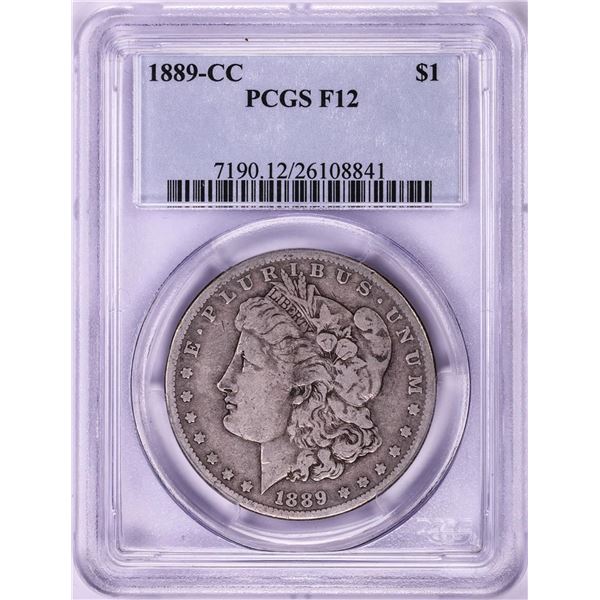 1889-CC $1 Morgan Silver Dollar Coin PCGS F12