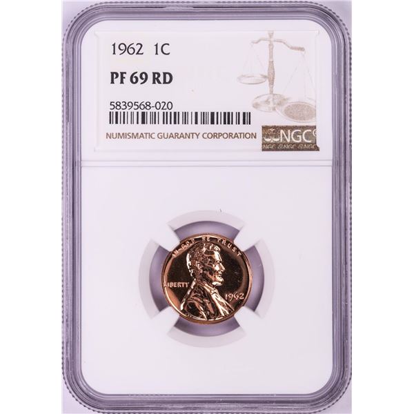 1962 Proof Lincoln Memorial Cent Coin NGC PF69RD