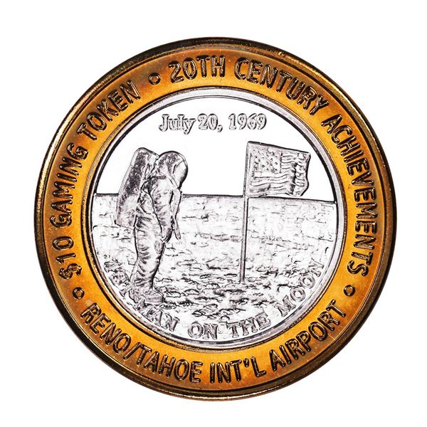 .999 Silver Reno/Tahoe International Airport $10 Casino Limited Edition Gaming Token