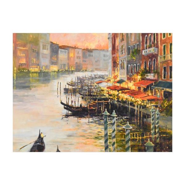 Marilyn Simandle "Canal At Dusk" Limited Edition Giclee On Canvas