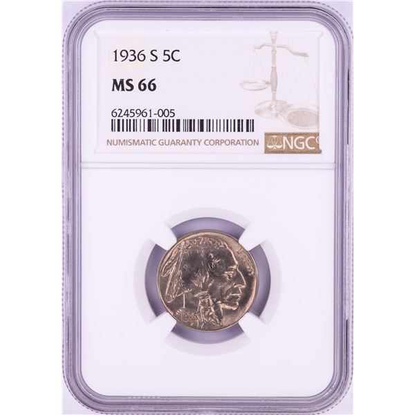 1936-S Buffalo Nickel Coin NGC MS66