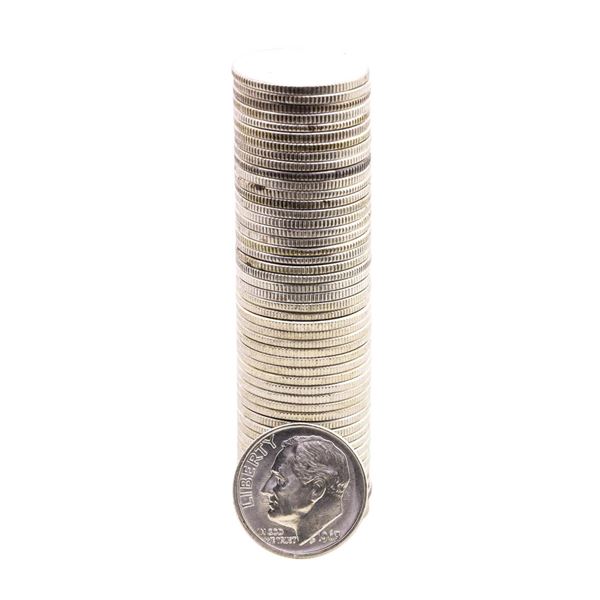 Roll of (50) Brilliant Uncirculated 1963 Roosevelt Dimes