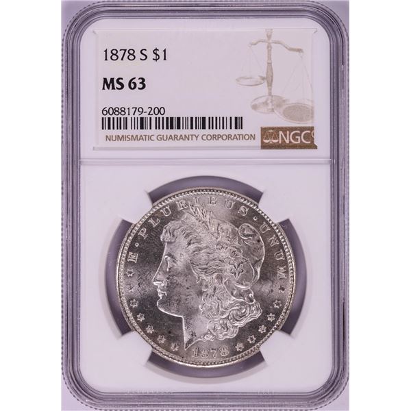 1878-S $1 Morgan Silver Dollar Coin NGC MS63