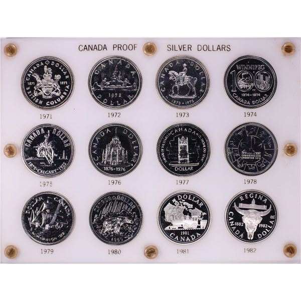 1971-1982 Proof $1 Canada Commemorative Silver Dollar Coin Sets in Capital Plastic