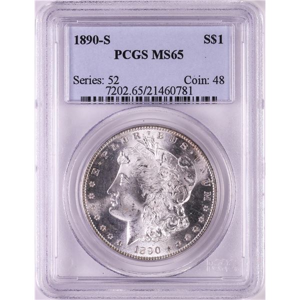 1890-S $1 Morgan Silver Dollar Coin PCGS MS65