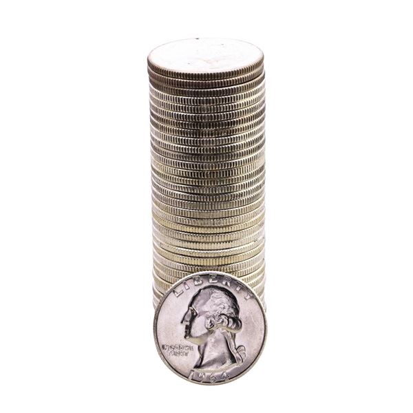 Roll of (40) Brilliant Uncirculated 1964-D Washington Quarters